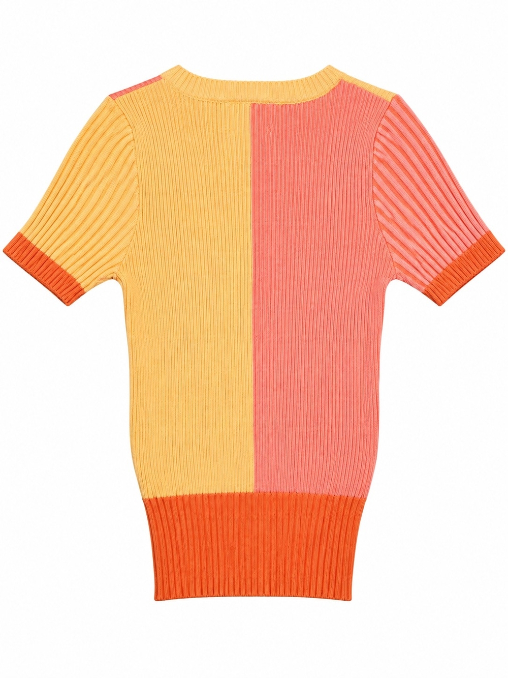 Line & Dot Colorblock Rib-Top - Yellow, Orange & Pink Medium - Picture 6 of 7